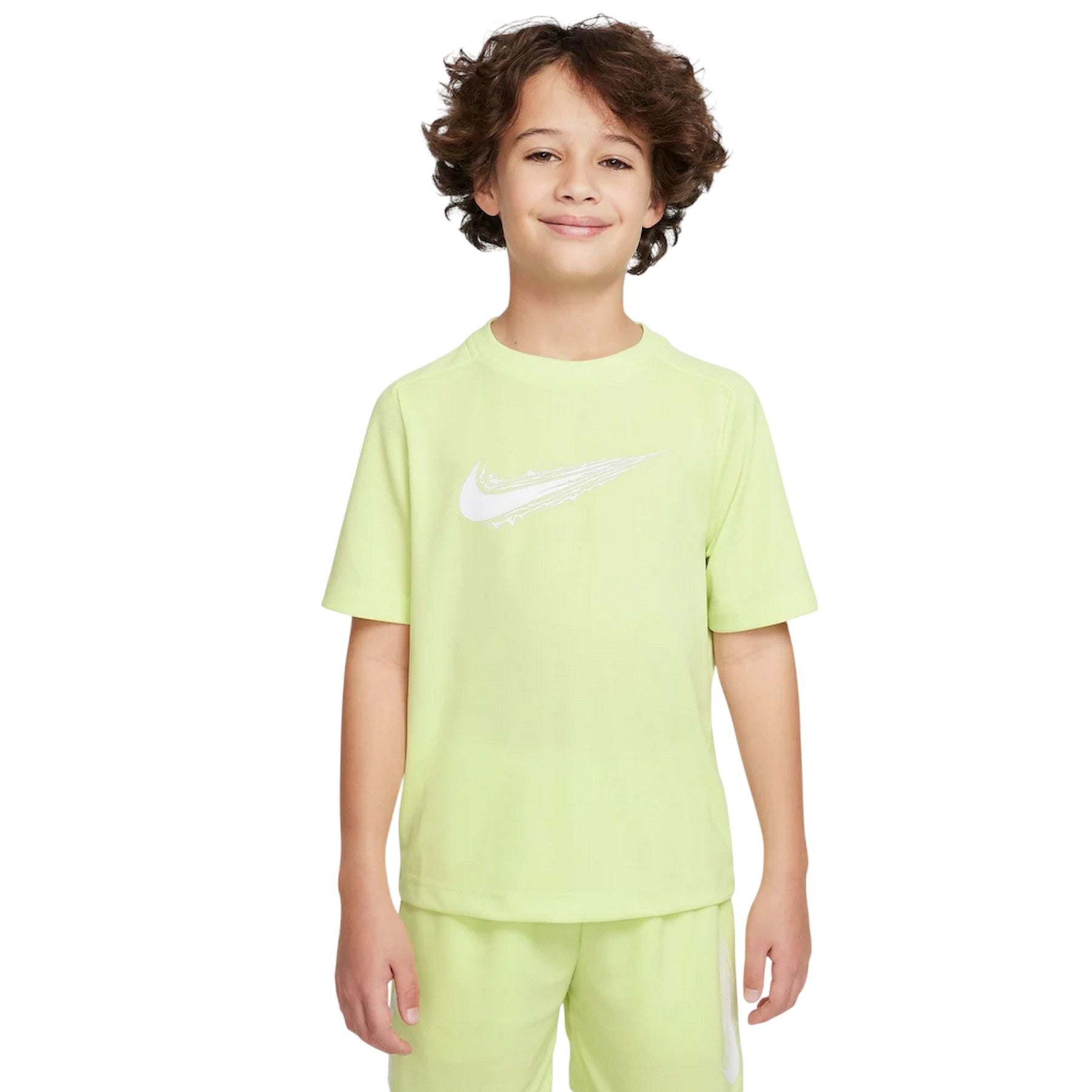 Light Lemon Twist - Pack Shot - Nike Childrens-Kids Big Logo T-Shirt