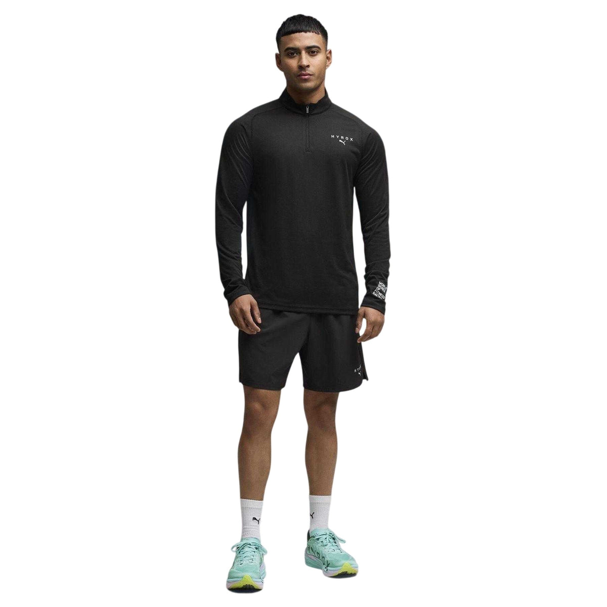Black - Lifestyle - Puma Mens Hyrox Logo Printed Long-Sleeved Tank Top