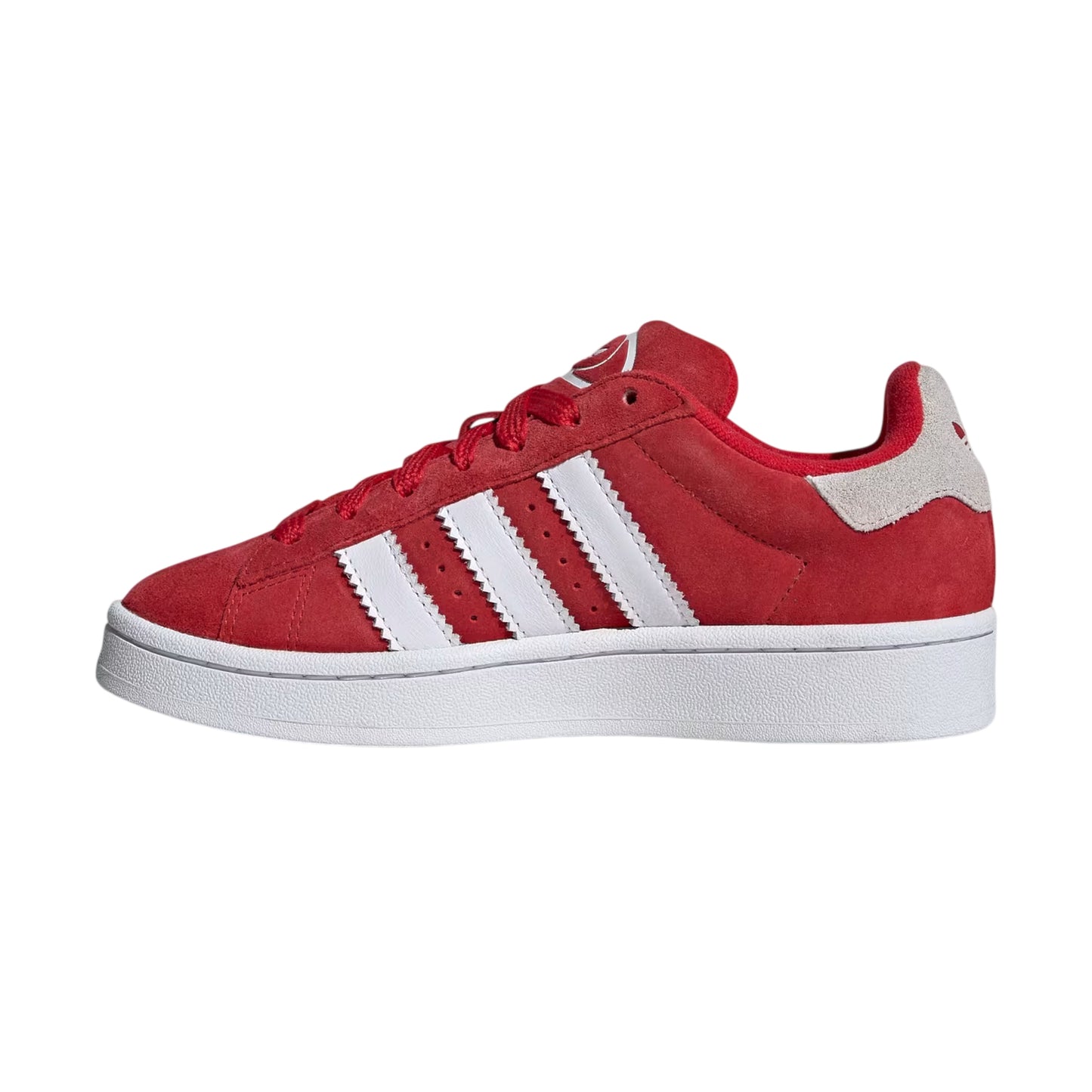 Red - Side - Adidas Childrens-Kids Campus 00s 3 Stripes Suede Shoes