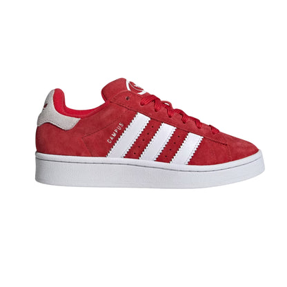 Red - Front - Adidas Childrens-Kids Campus 00s 3 Stripes Suede Shoes