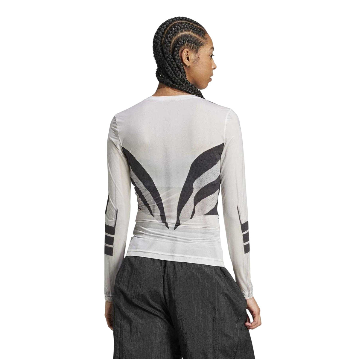 Cloud White - Back - Adidas Womens-Ladies Atlanta Printed Full Zip Long-Sleeved T-Shirt