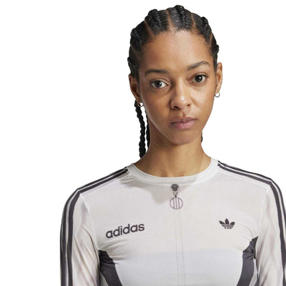 Cloud White - Lifestyle - Adidas Womens-Ladies Atlanta Printed Full Zip Long-Sleeved T-Shirt