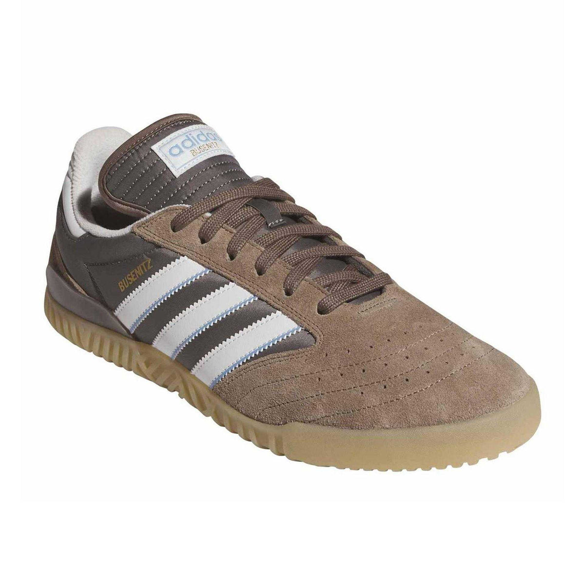 Brown-White - Pack Shot - Adidas Mens Busenitz Indo Suede Skateboarding Skate Shoes