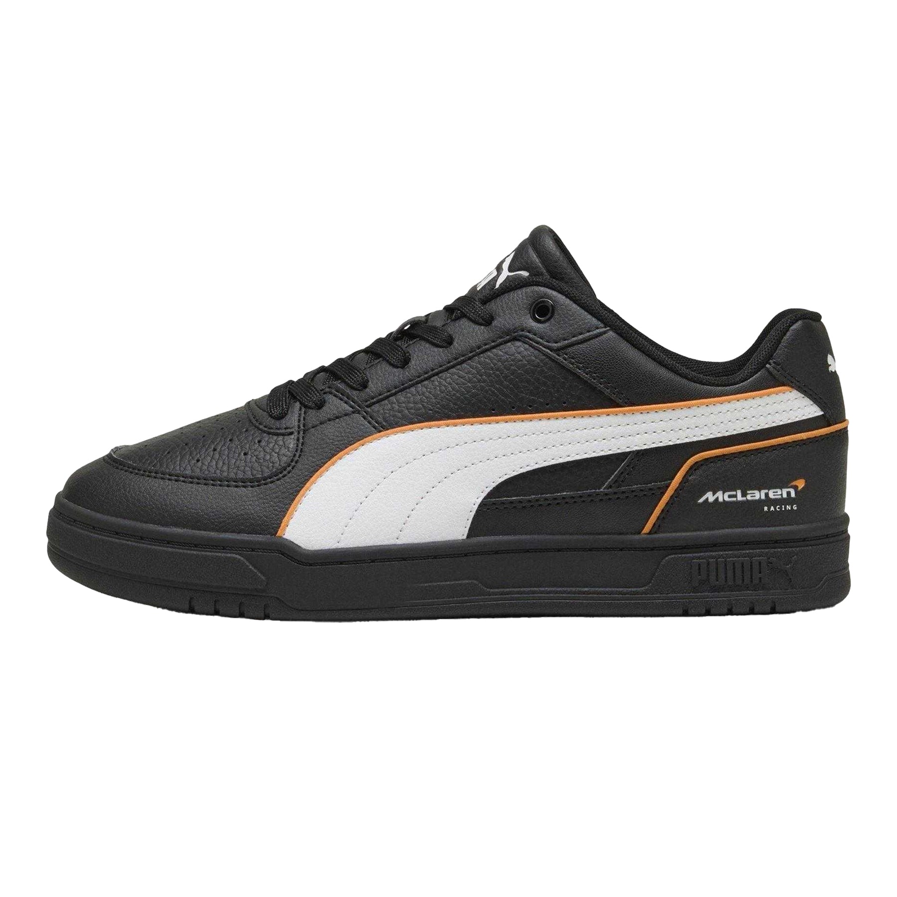 Black-White - Side - Puma Mens Caven III McLaren F1 Faux Leather Trainers