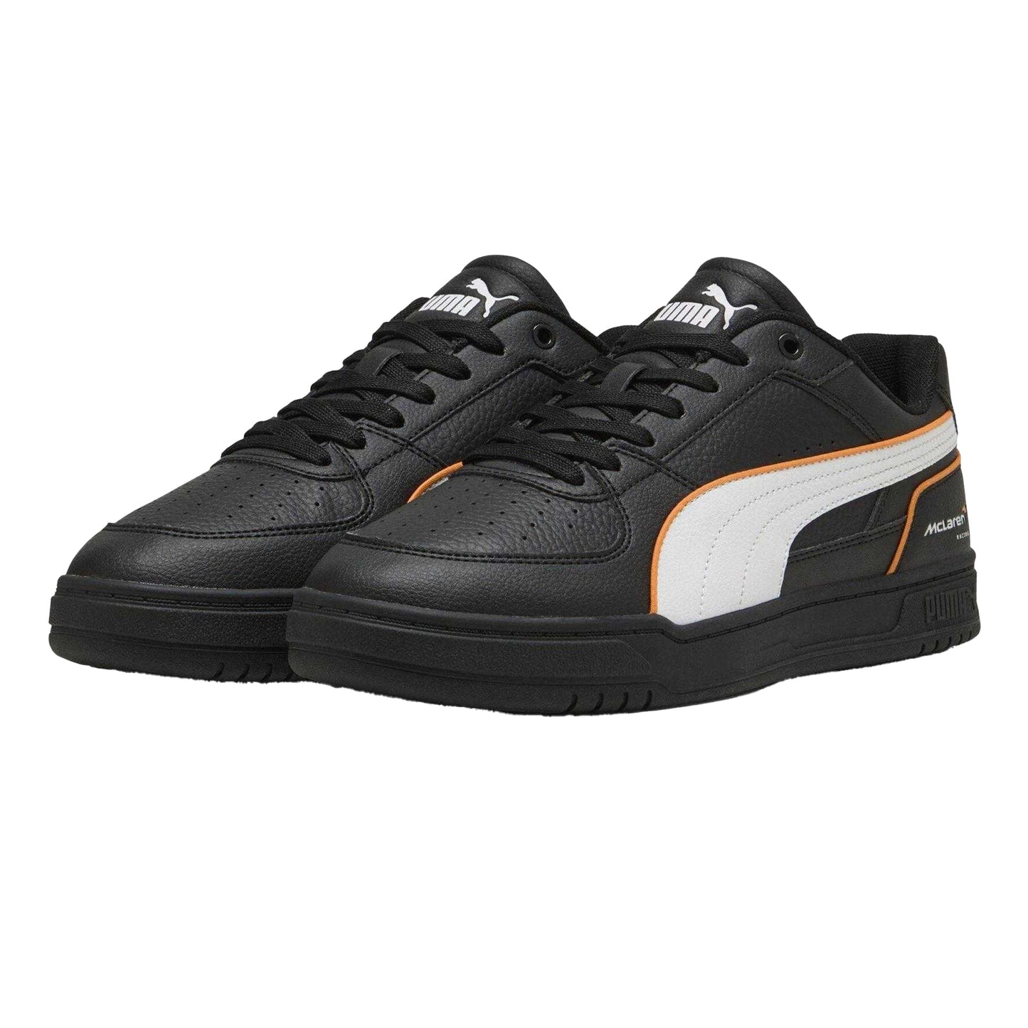 Black-White - Close up - Puma Mens Caven III McLaren F1 Faux Leather Trainers