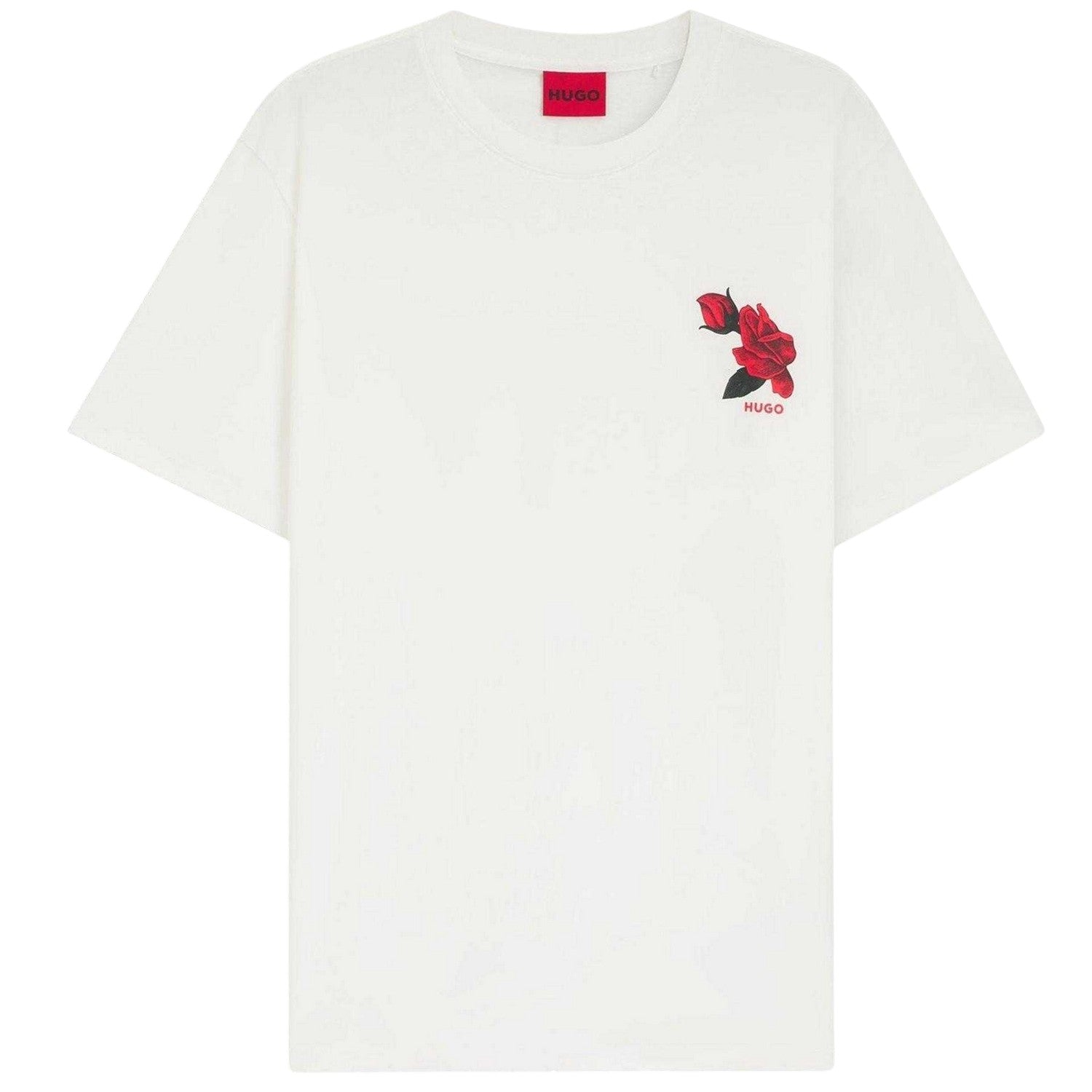 Natural - Front - Hugo Mens Dikerd Relaxed Fit T-Shirt