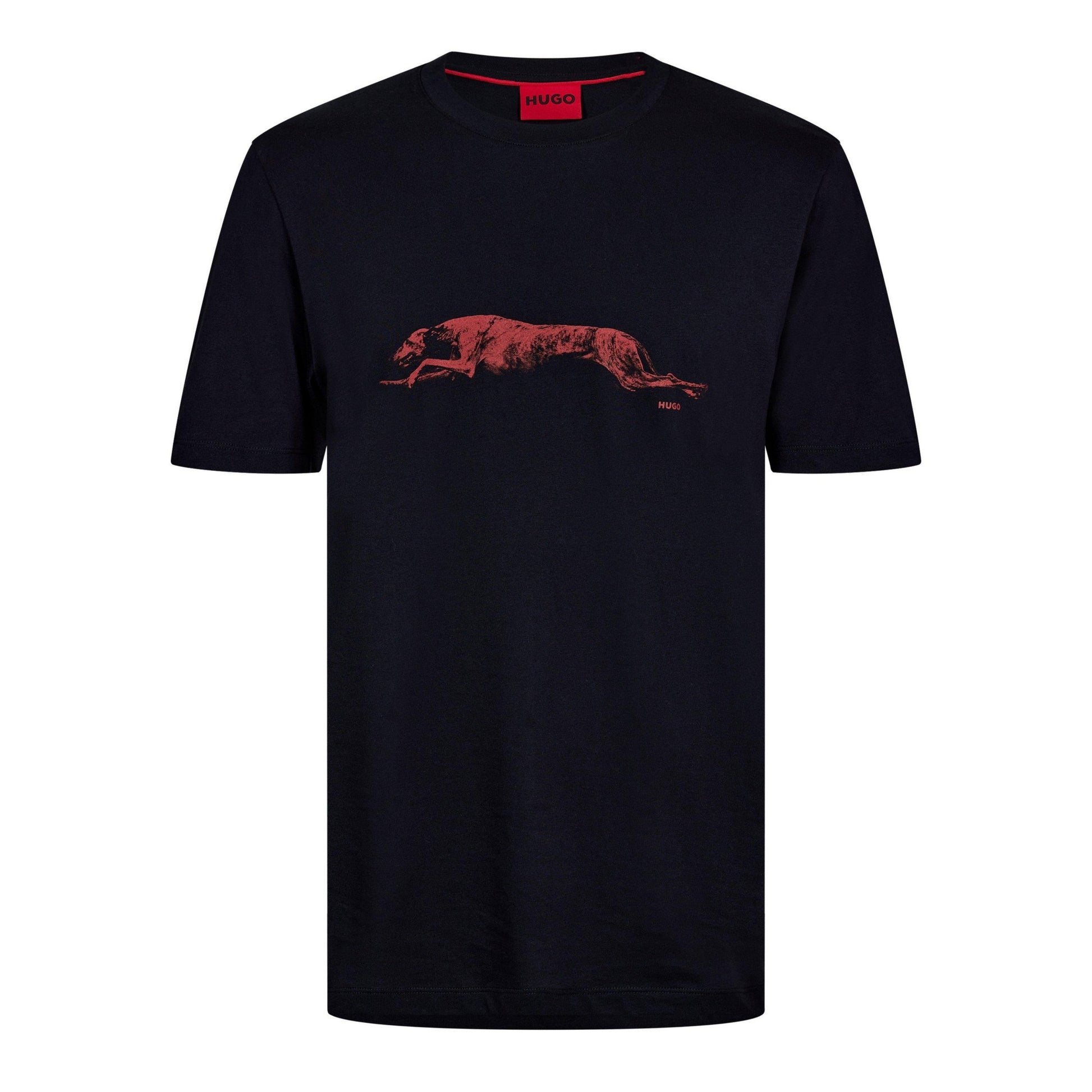 Black - Front - Hugo Mens Didug Regular T-Shirt