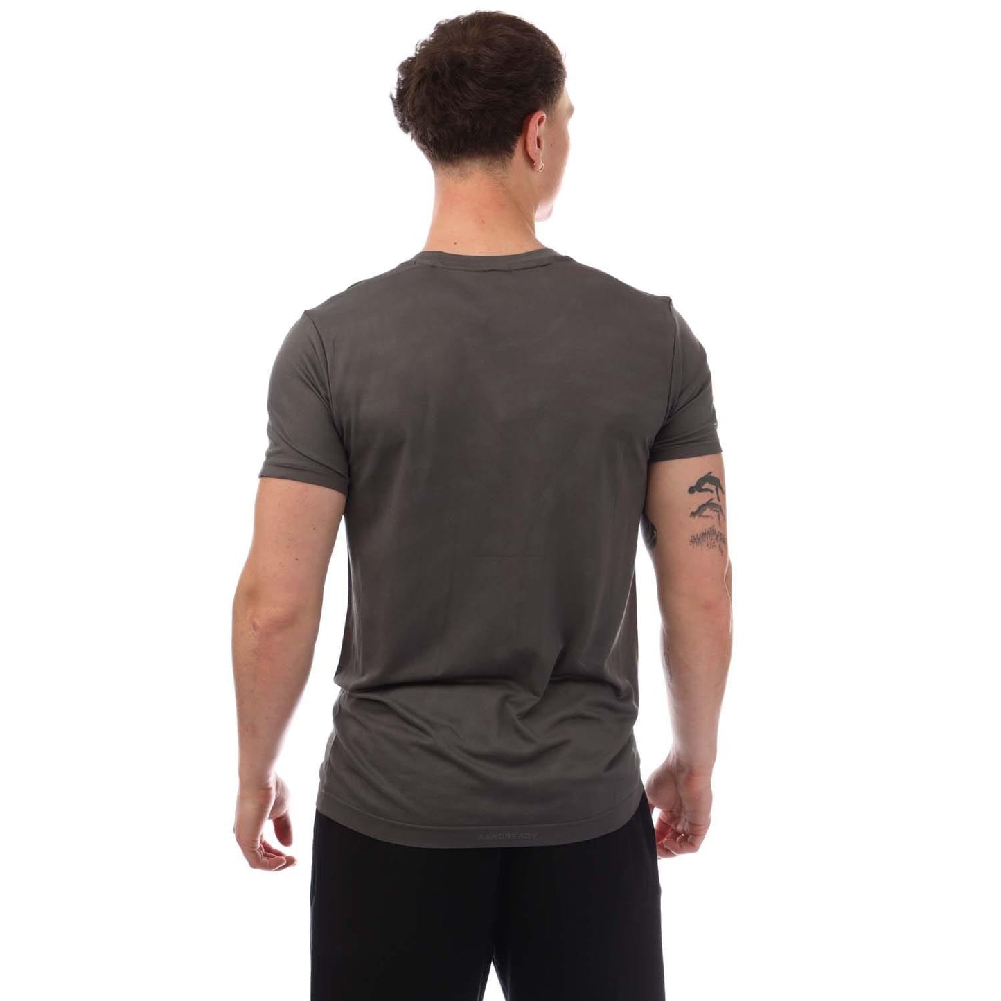 Grey - Back - Adidas Mens Gym+ Seamless T-Shirt