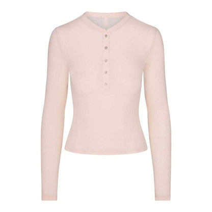 Primrose - Front - Skims Womens-Ladies Sheer Henley Top