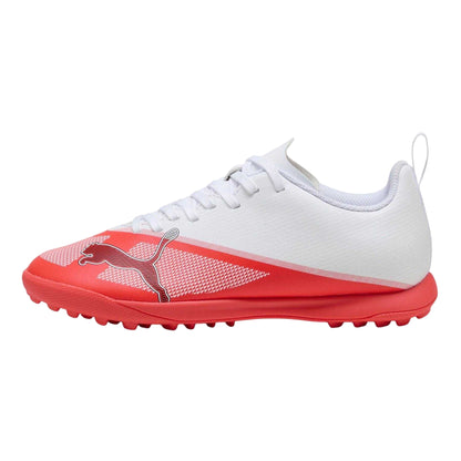 White-Red - Side - Puma Childrens-Kids Ultra Geometric Pattern Football Boots