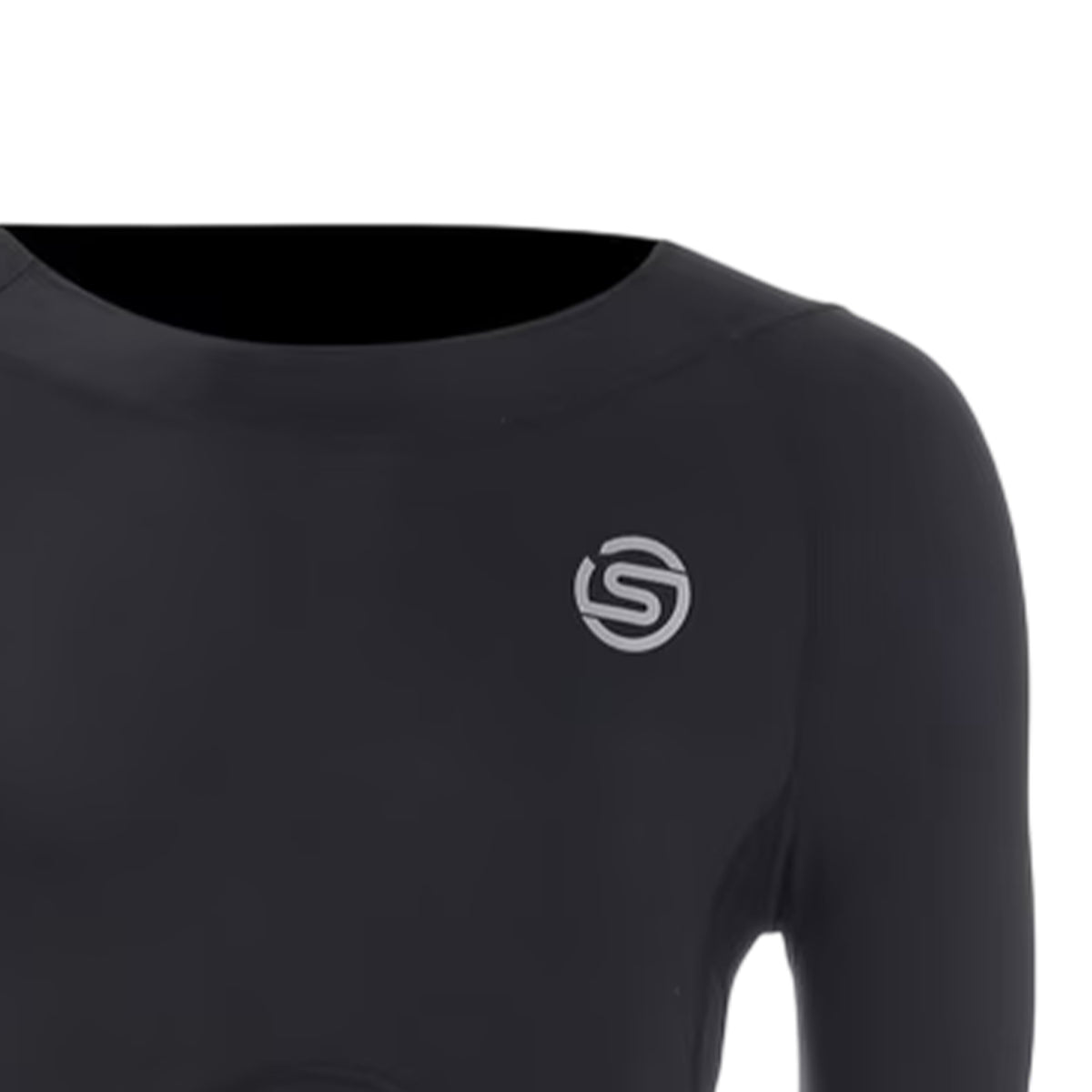 Black - Side - Skins Mens Crew Neck Long-Sleeved Base Layer Top