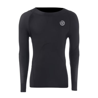 Black - Front - Skins Mens Crew Neck Long-Sleeved Base Layer Top