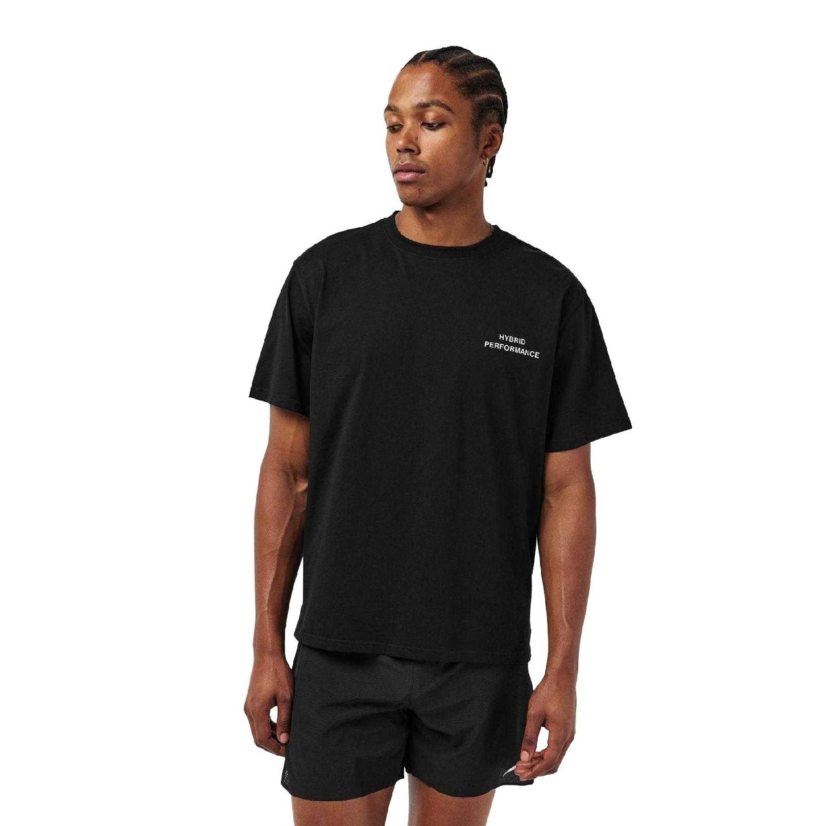 Black - Lifestyle - Hybrid Performance Mens Moisture Wicking Short-Sleeved T-Shirt