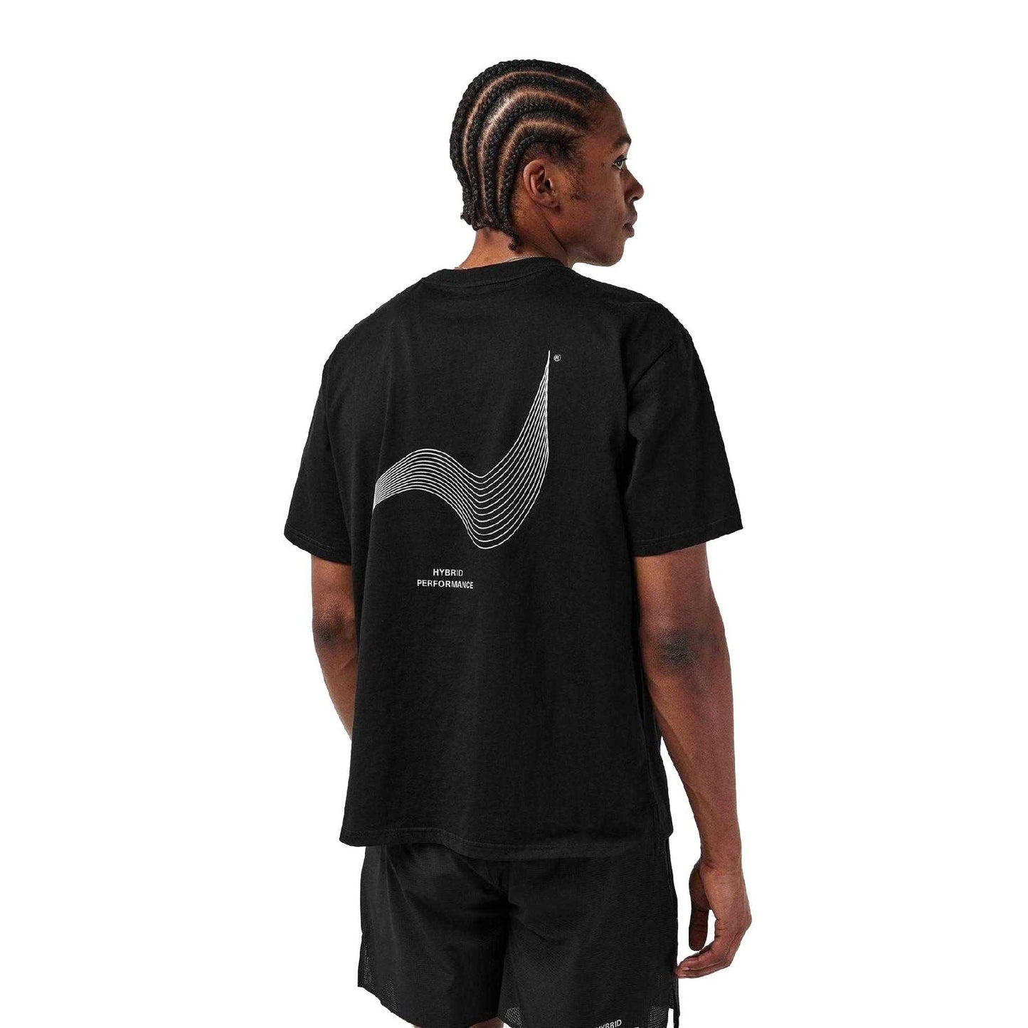 Black - Pack Shot - Hybrid Performance Mens Moisture Wicking Short-Sleeved T-Shirt