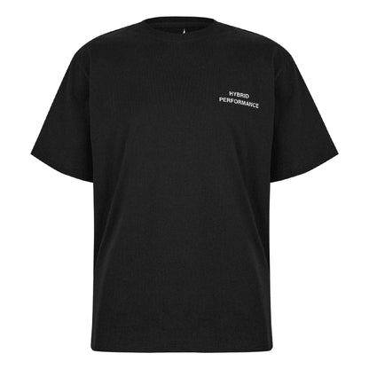 Black - Front - Hybrid Performance Mens Moisture Wicking Short-Sleeved T-Shirt
