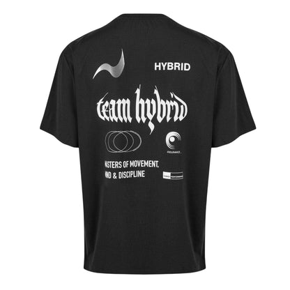 Black - Back - Hybrid Performance Mens Graphic Print Moisture Wicking Athletic Short-Sleeved Top