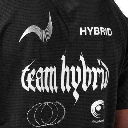 Black - Side - Hybrid Performance Mens Graphic Print Moisture Wicking Athletic Short-Sleeved Top