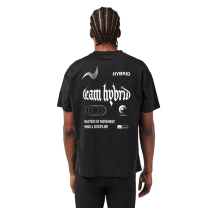 Black - Pack Shot - Hybrid Performance Mens Graphic Print Moisture Wicking Athletic Short-Sleeved Top