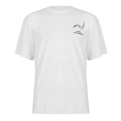 White - Front - Hybrid Performance Mens Graphic Print Moisture Wicking Athletic Short-Sleeved Top