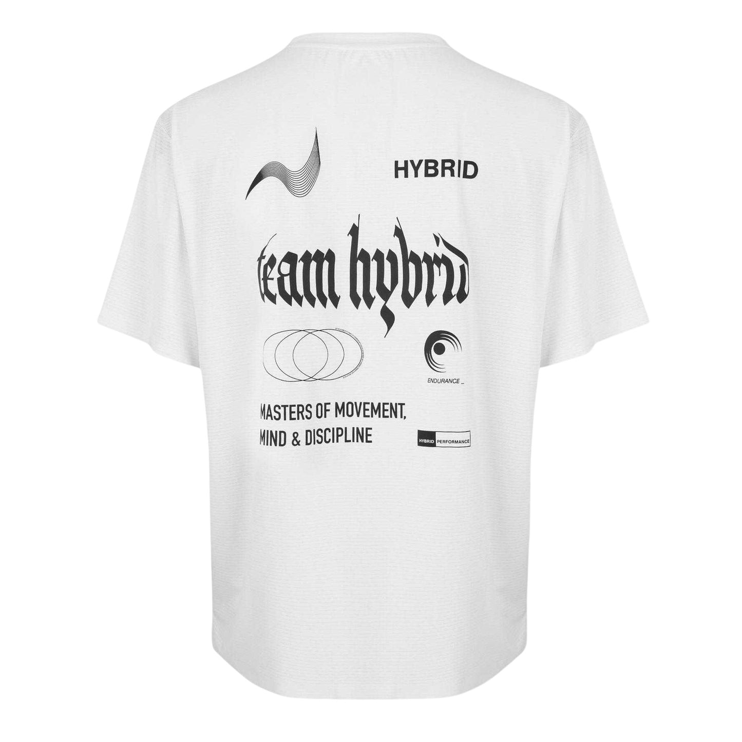 White - Back - Hybrid Performance Mens Graphic Print Moisture Wicking Athletic Short-Sleeved Top