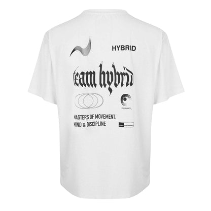 White - Back - Hybrid Performance Mens Graphic Print Moisture Wicking Athletic Short-Sleeved Top