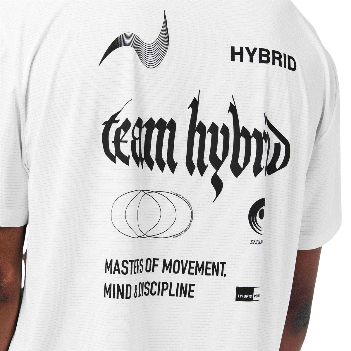 White - Side - Hybrid Performance Mens Graphic Print Moisture Wicking Athletic Short-Sleeved Top