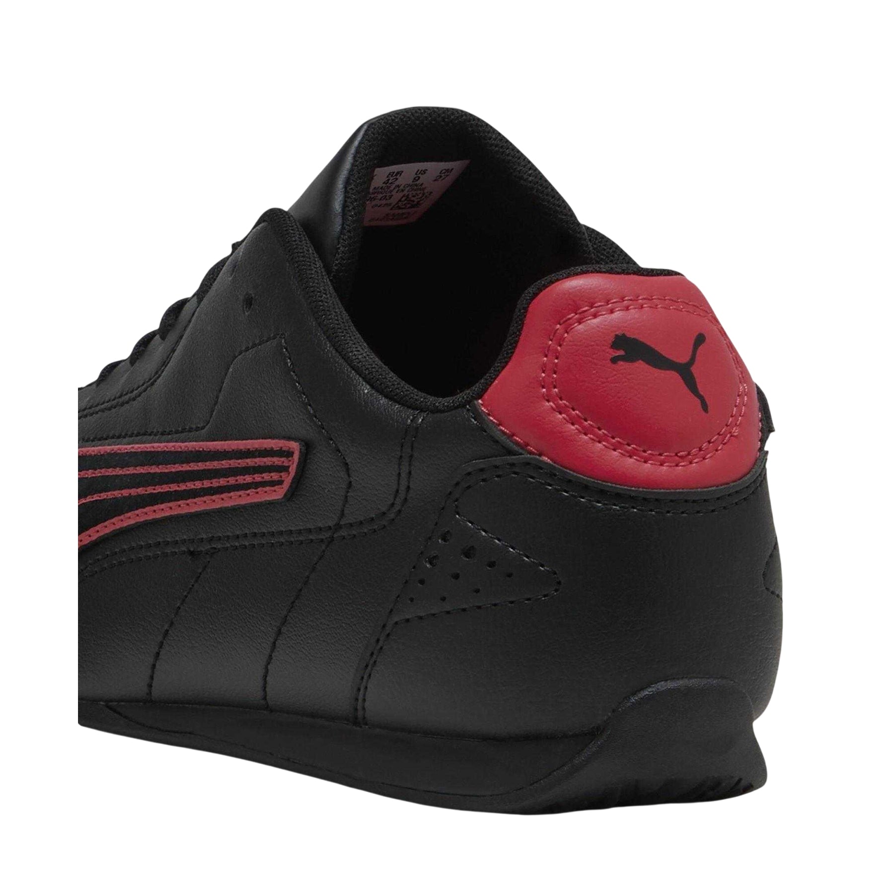 Black-Red - Back - Puma Mens Catch Ferrari Suede Trainers