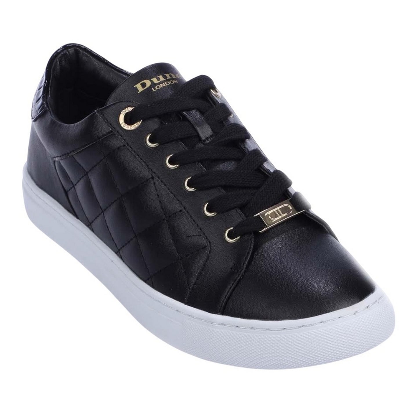 Black - Front - Dune London Unisex Adult Ellenar Quilted Trainers