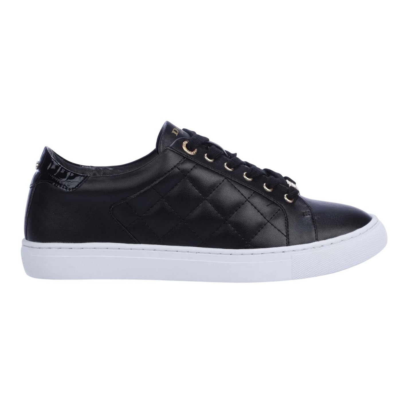 Black - Side - Dune London Unisex Adult Ellenar Quilted Trainers