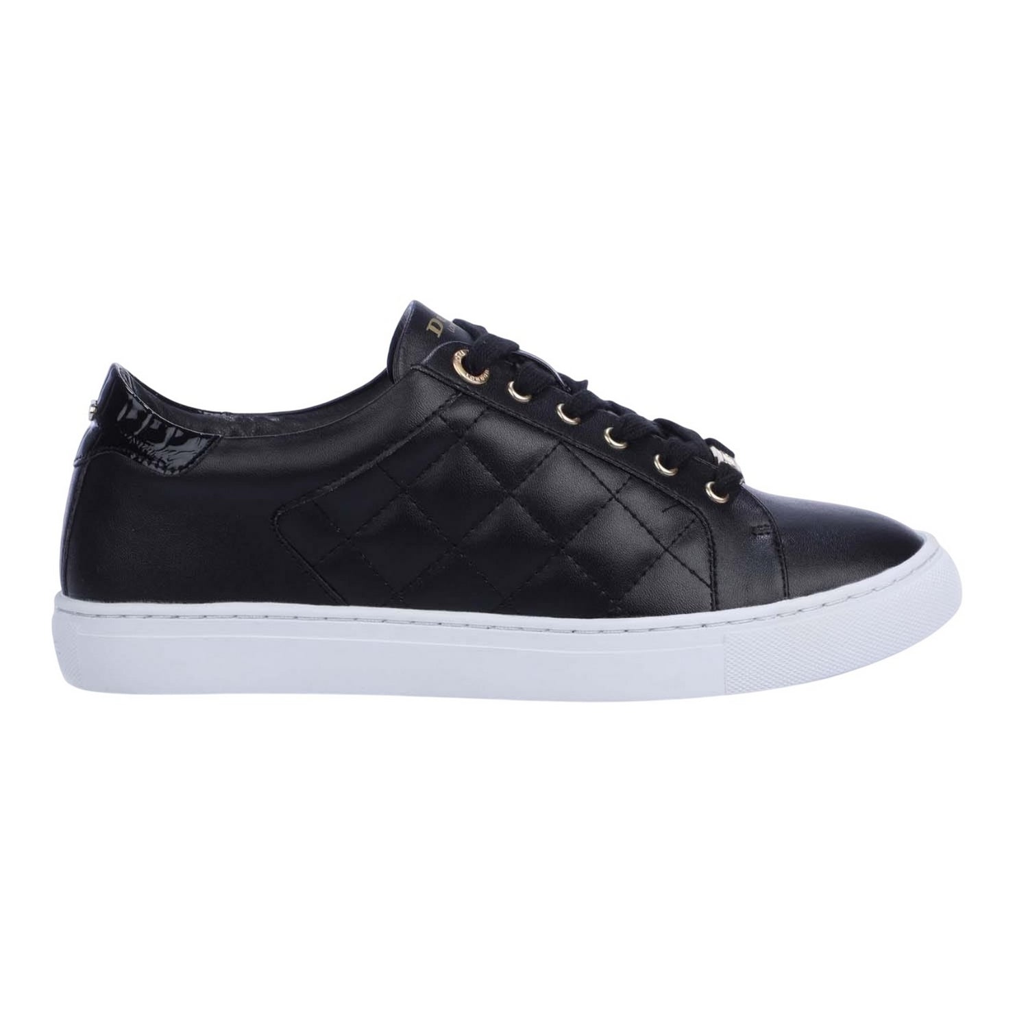 Black - Side - Dune London Unisex Adult Ellenar Quilted Trainers