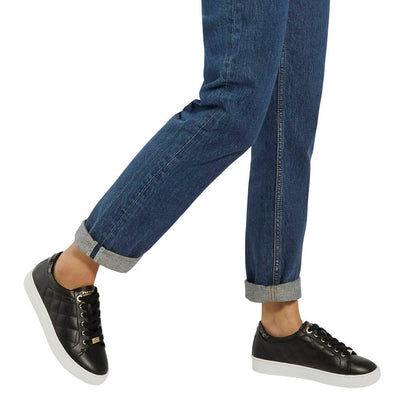Black - Pack Shot - Dune London Unisex Adult Ellenar Quilted Trainers