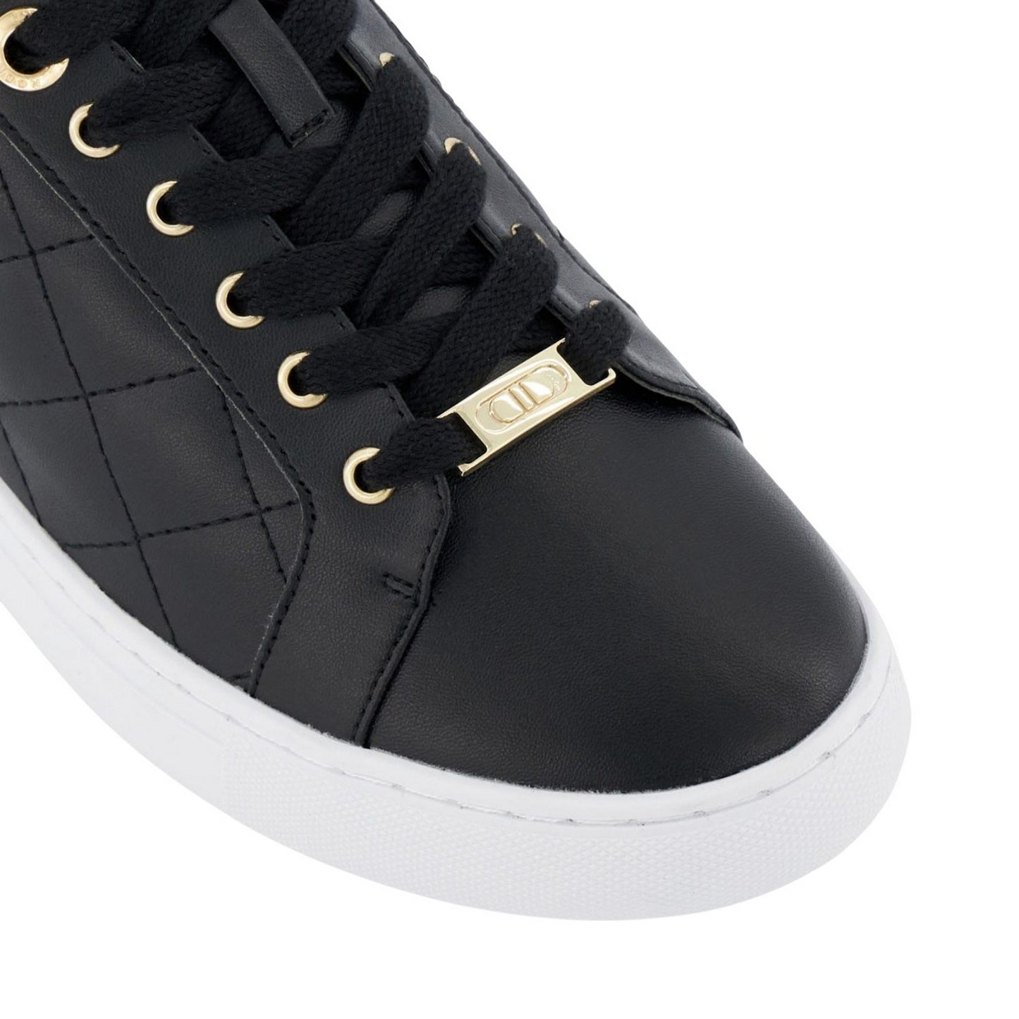 Black-White - Lifestyle - Dune London Unisex Adult Ellenar Quilted Trainers