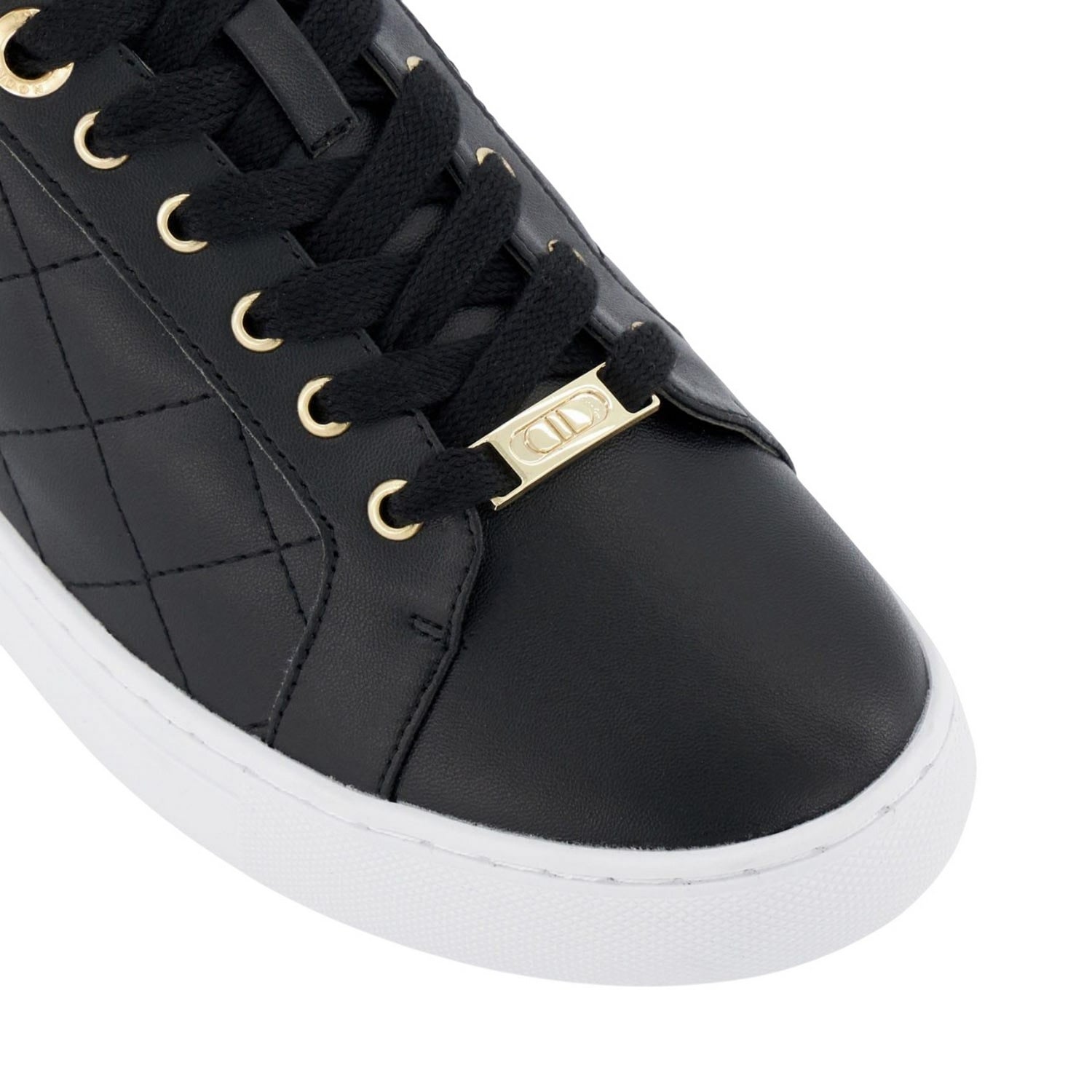 Black-White - Lifestyle - Dune London Unisex Adult Ellenar Quilted Trainers