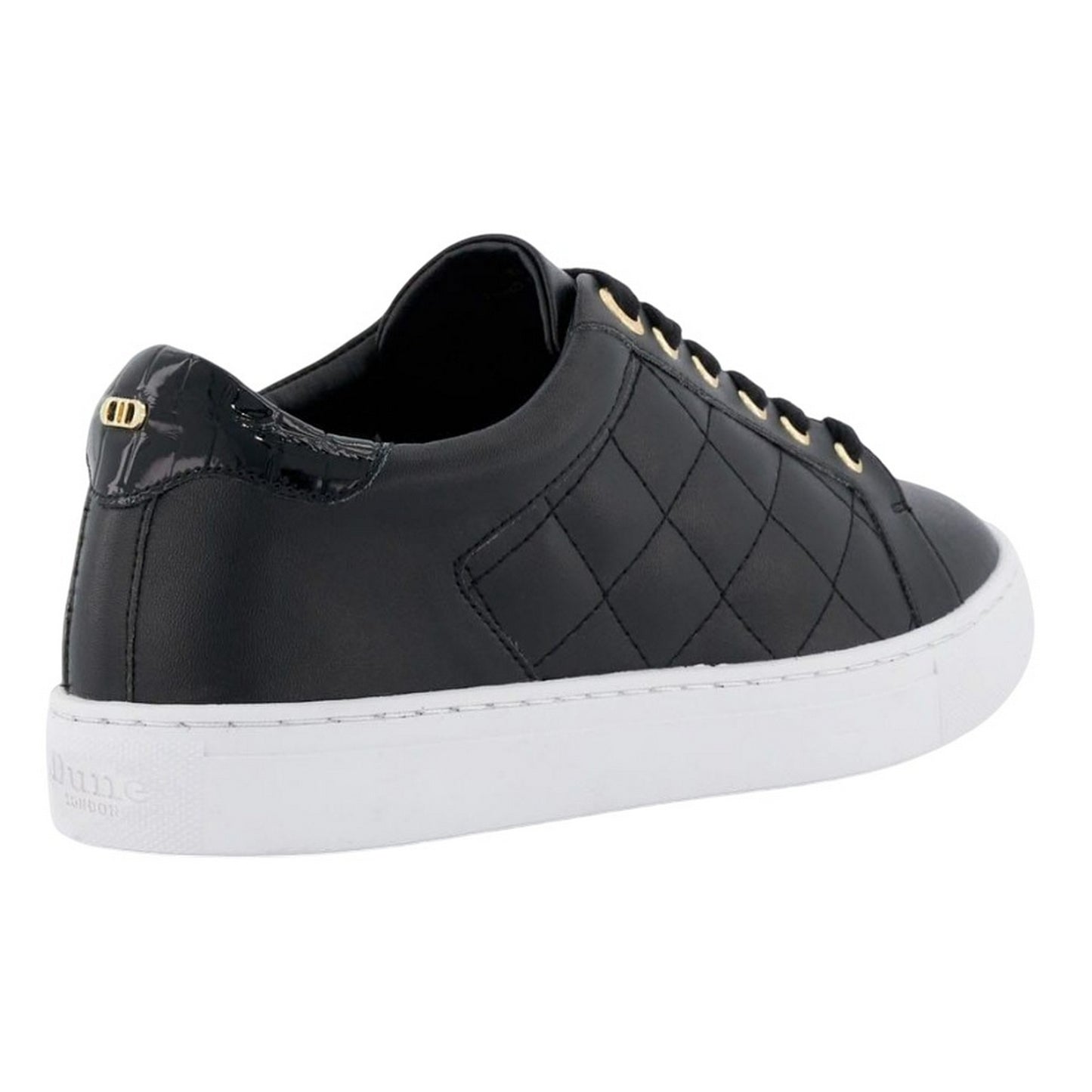 Black-White - Back - Dune London Unisex Adult Ellenar Quilted Trainers