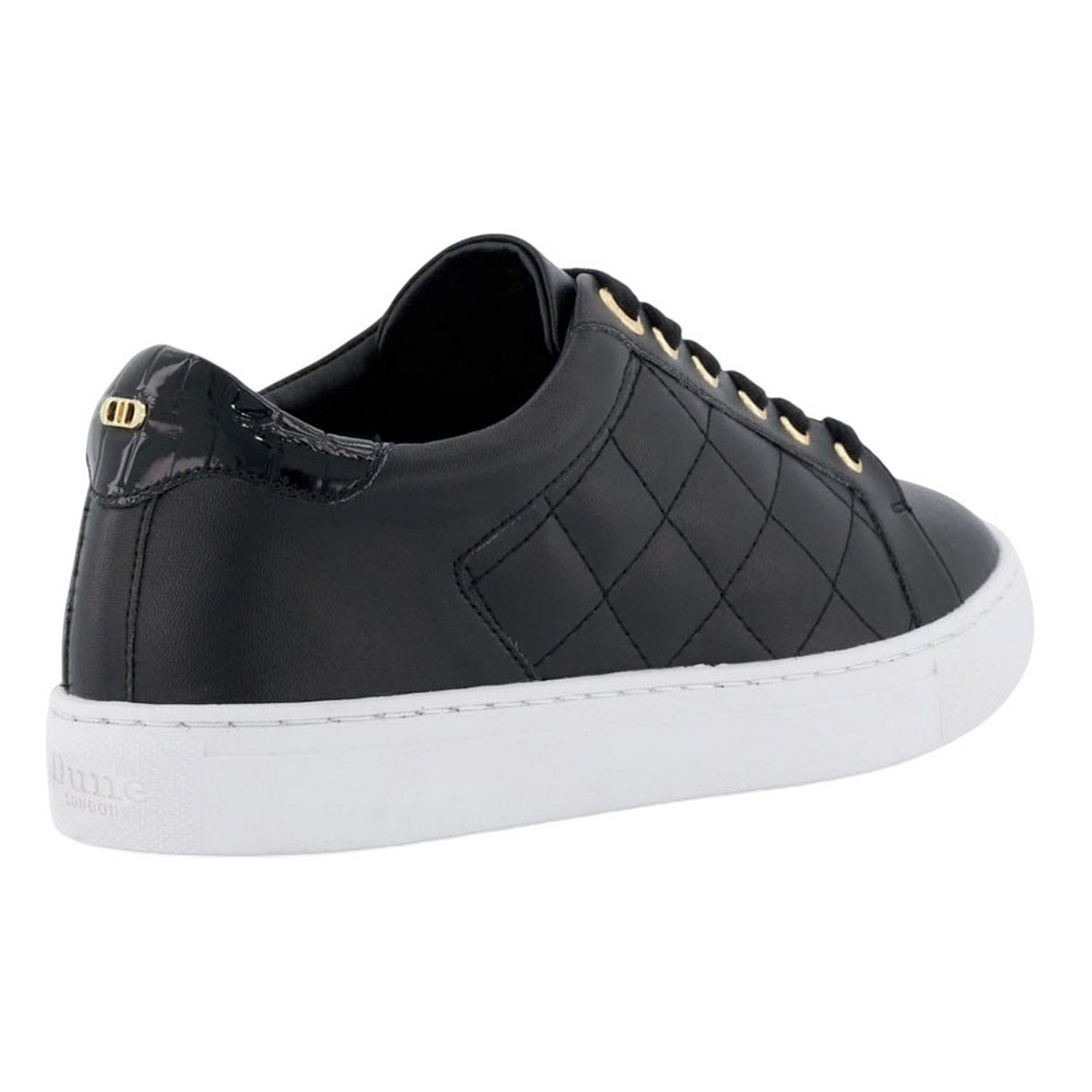 Black-White - Back - Dune London Unisex Adult Ellenar Quilted Trainers