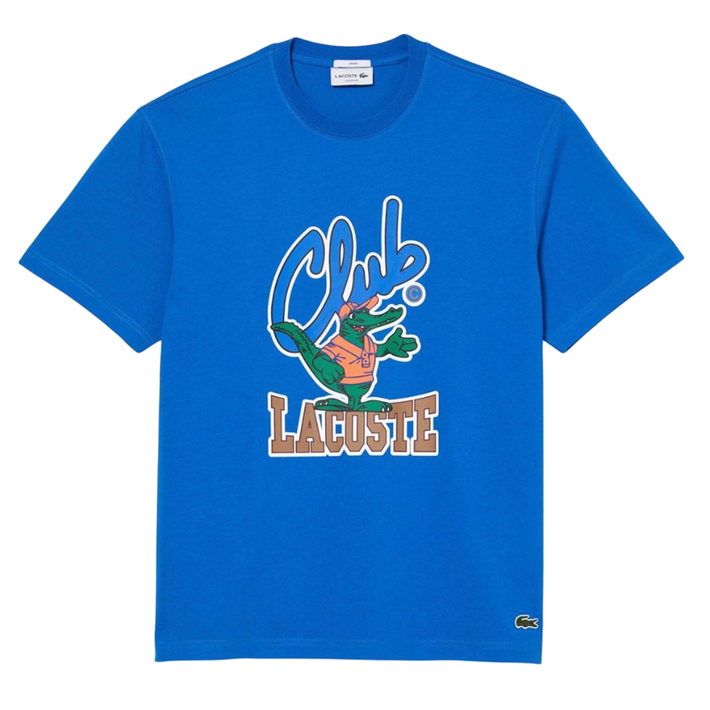Blue - Front - Lacoste Unisex Adult Signature Relaxed Fit T-Shirt