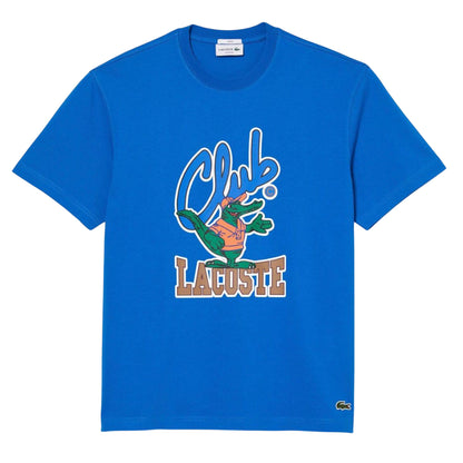 Blue - Front - Lacoste Unisex Adult Signature Relaxed Fit T-Shirt