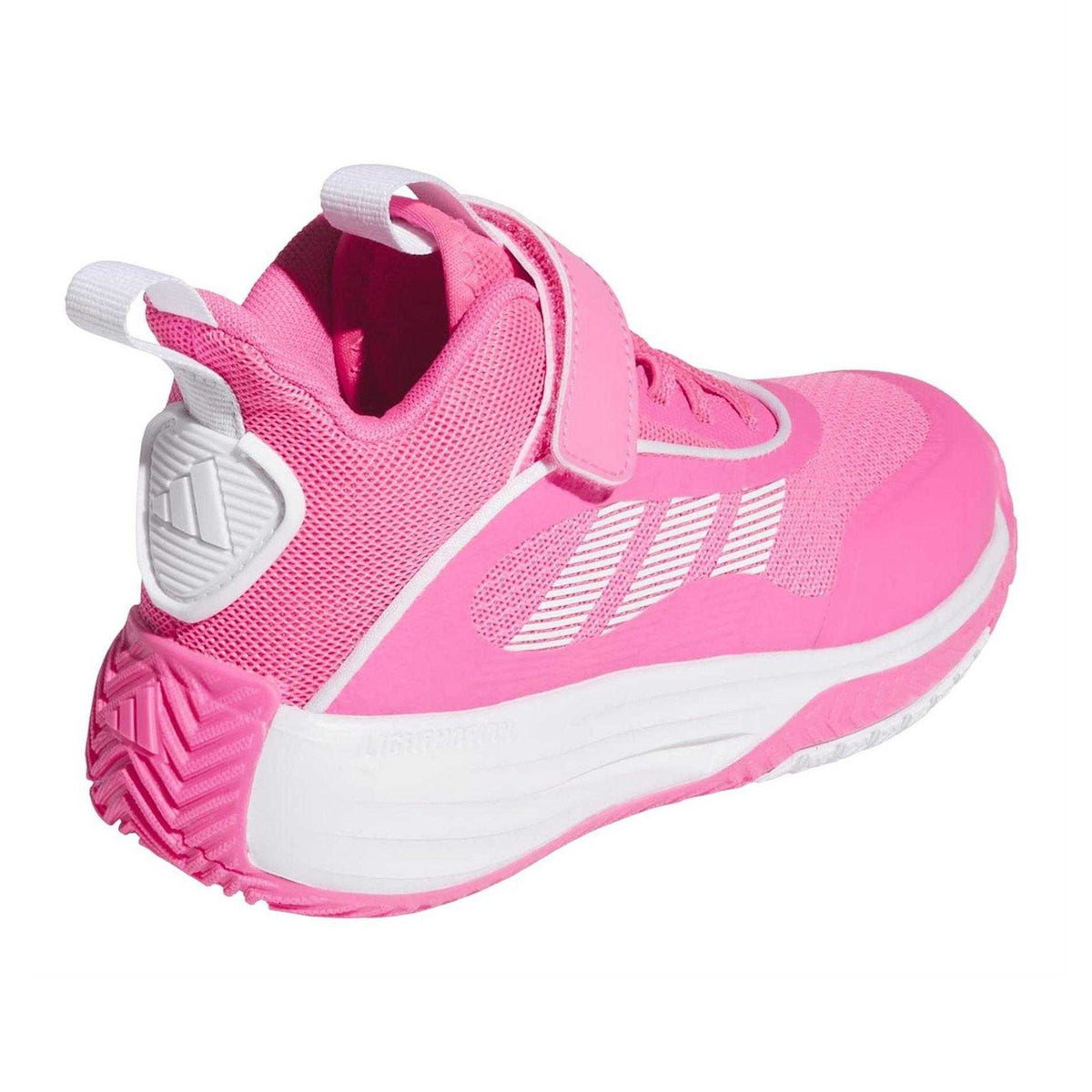 Pink-White - Back - Adidas Womens-Ladies Ownthegame 3 Basketball Shoes