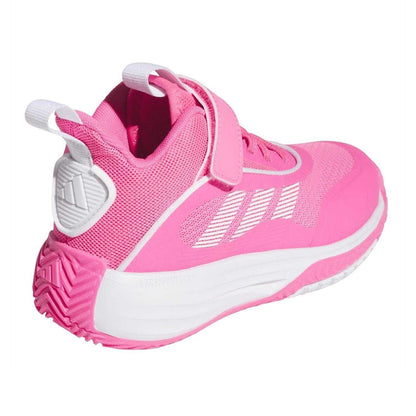 Pink-White - Back - Adidas Womens-Ladies Ownthegame 3 Basketball Shoes