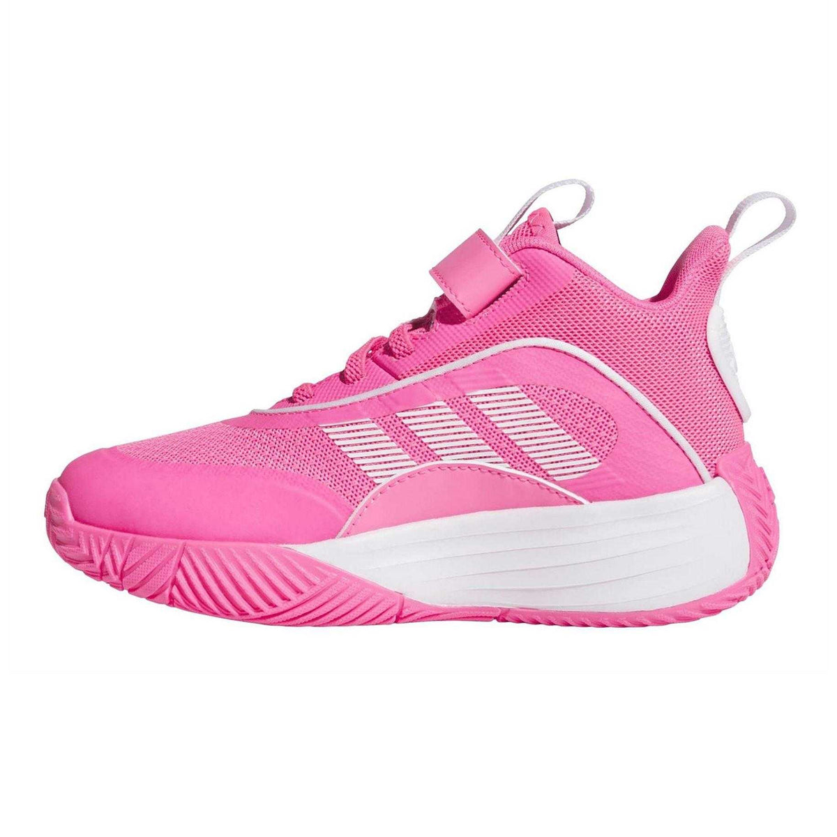 Pink-White - Side - Adidas Womens-Ladies Ownthegame 3 Basketball Shoes