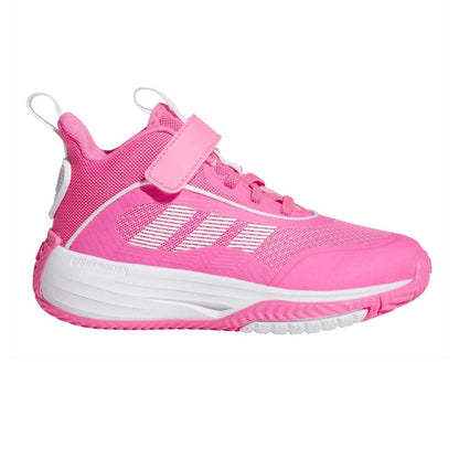 Pink-White - Front - Adidas Womens-Ladies Ownthegame 3 Basketball Shoes
