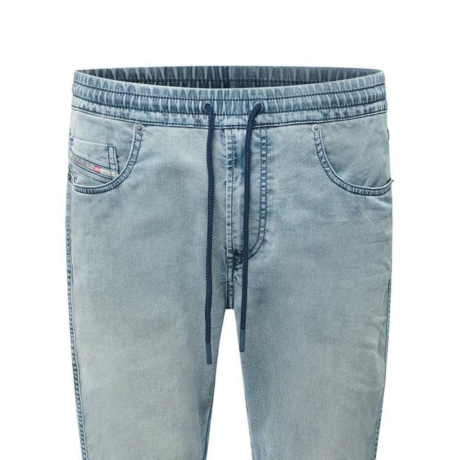 Blue Denim - Side - Diesel Mens 2060 D Strukt Light Wash Slim Jeans