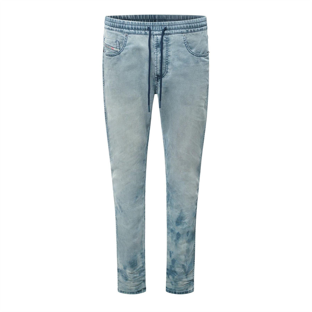 Blue Denim - Front - Diesel Mens 2060 D Strukt Light Wash Slim Jeans