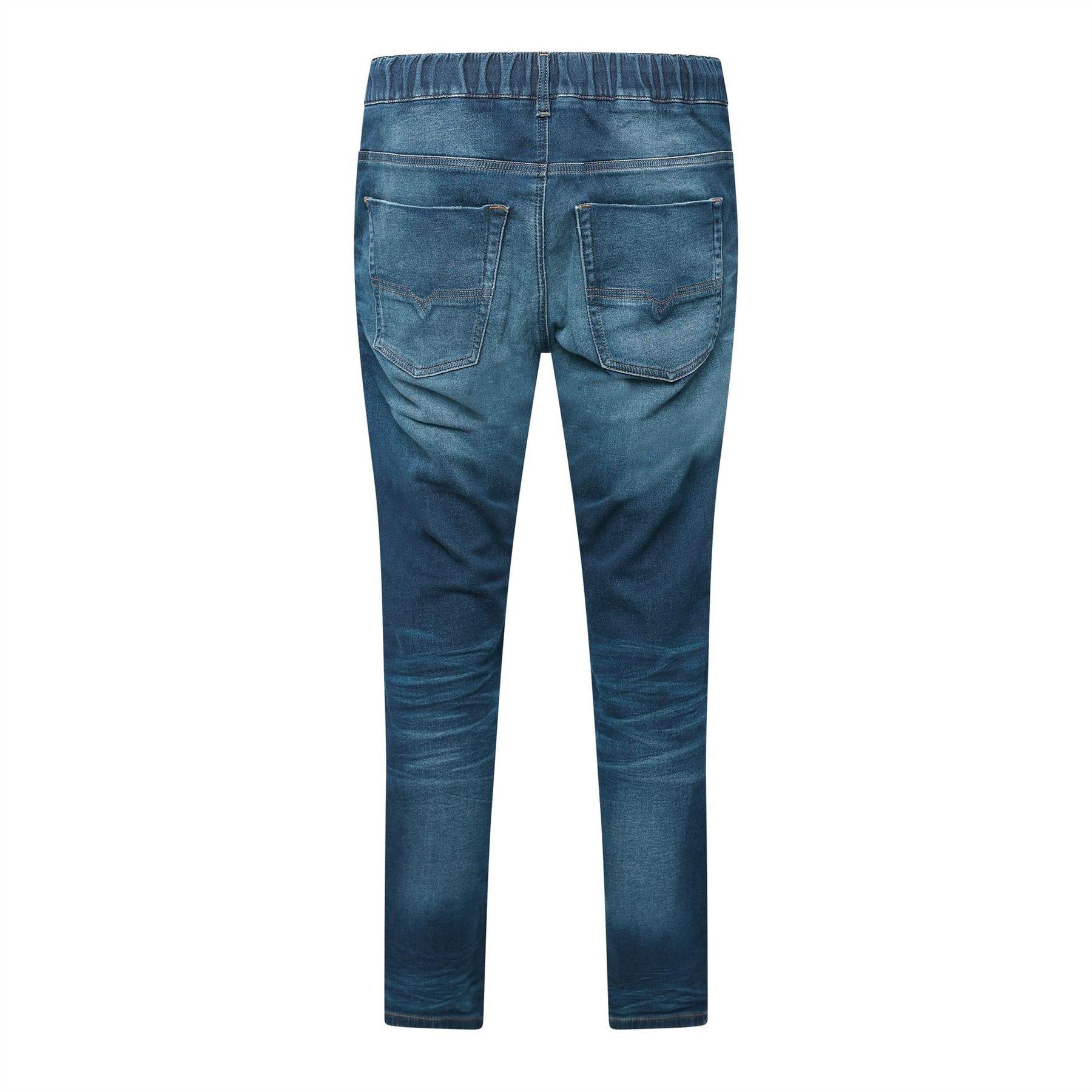 Blue Denim - Back - Diesel Mens Krooley-E-NE Faded Tapered Jeans