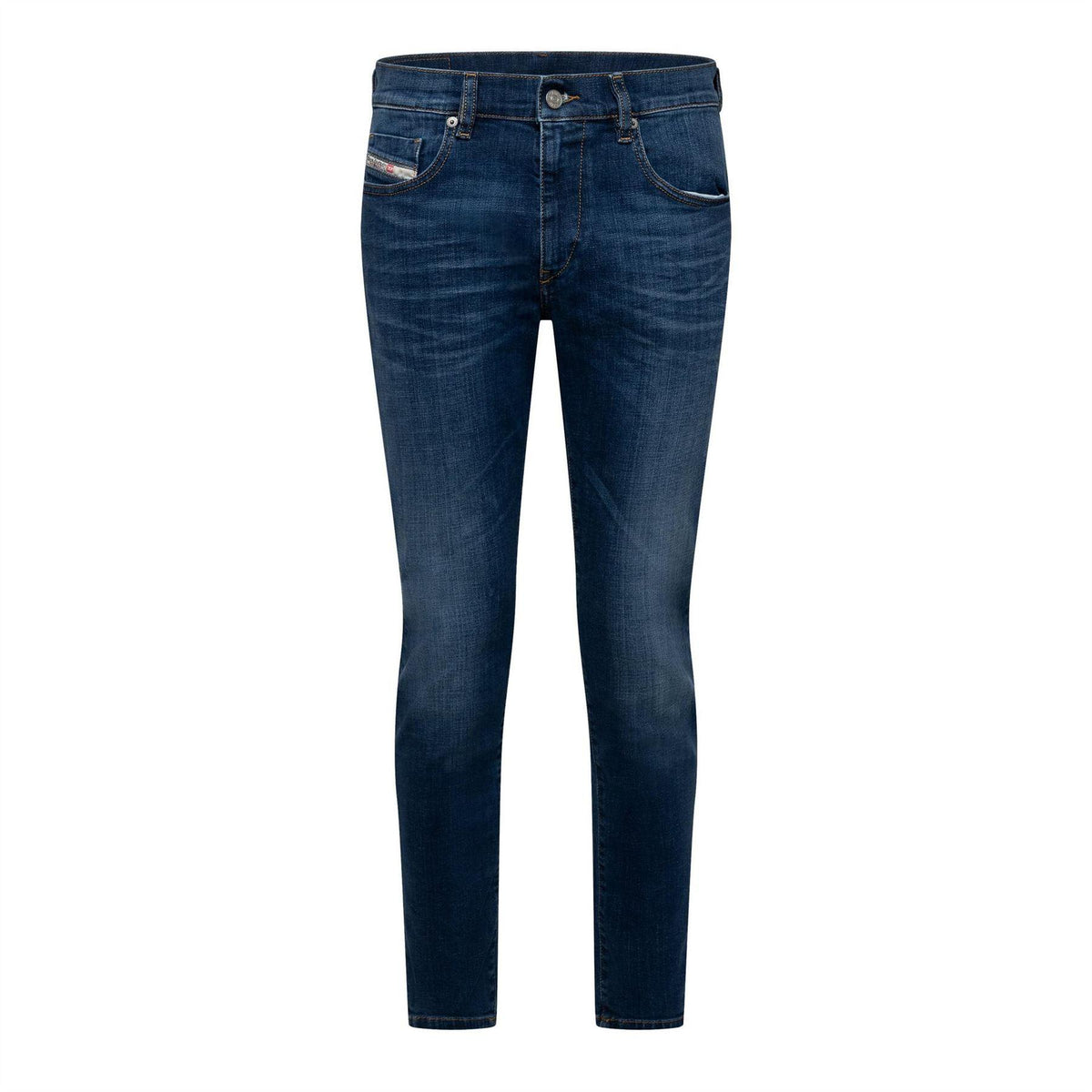 Blue Denim - Front - Diesel Mens 2019 D-Strukt Denim Slim Jeans