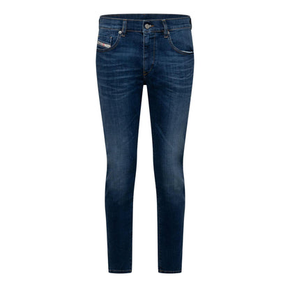Blue Denim - Front - Diesel Mens 2019 D-Strukt Denim Slim Jeans