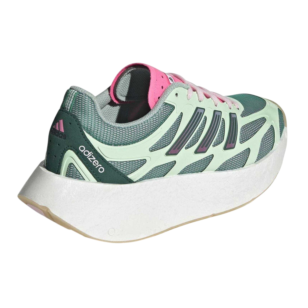Green-Pink - Back - Adidas Childrens-Kids Adizero Trainers