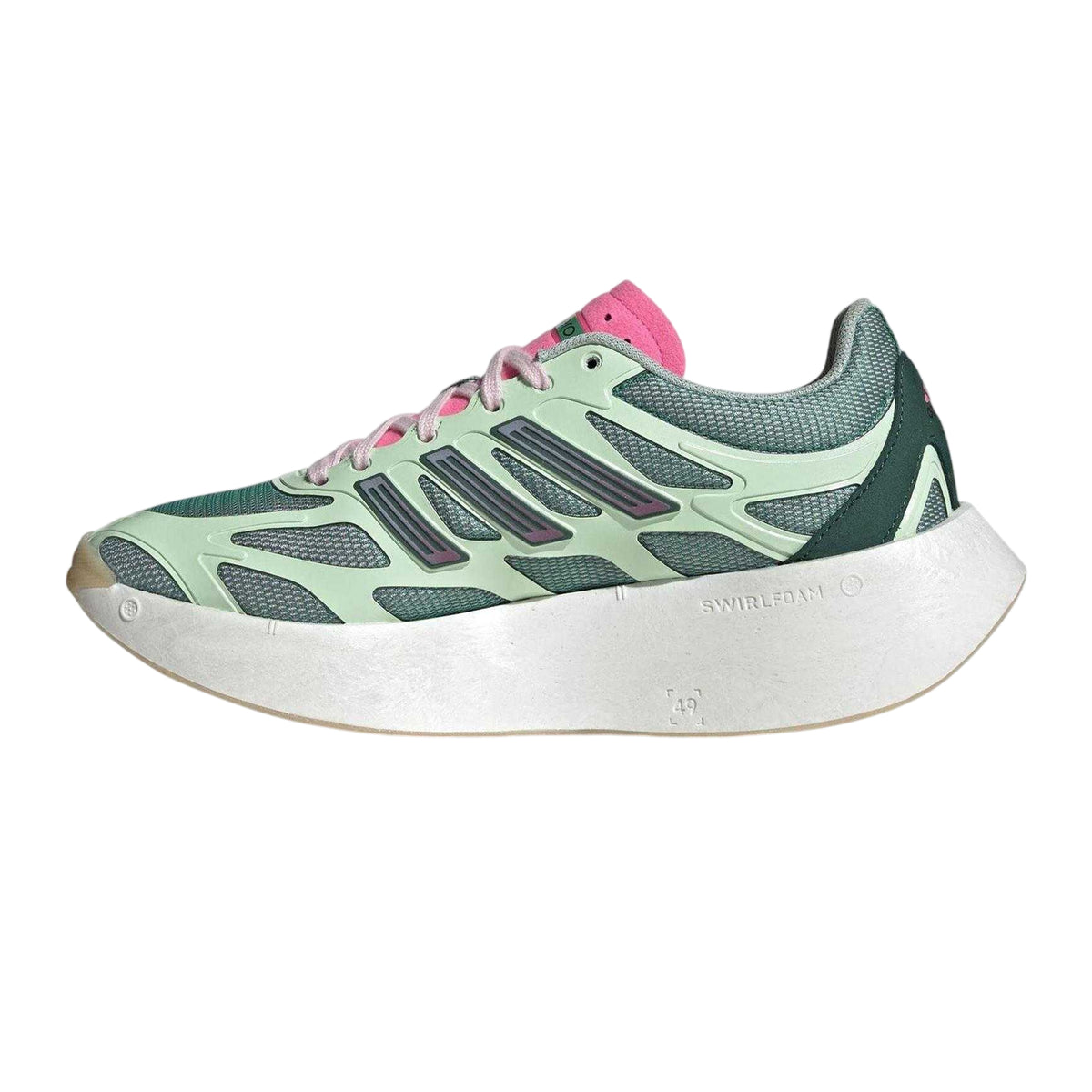 Green-Pink - Side - Adidas Childrens-Kids Adizero Trainers