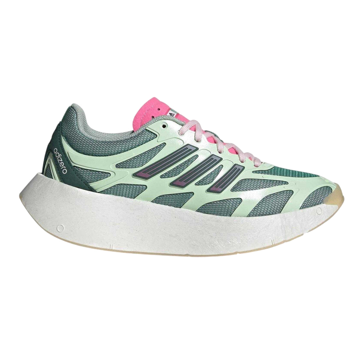 Green-Pink - Front - Adidas Childrens-Kids Adizero Trainers