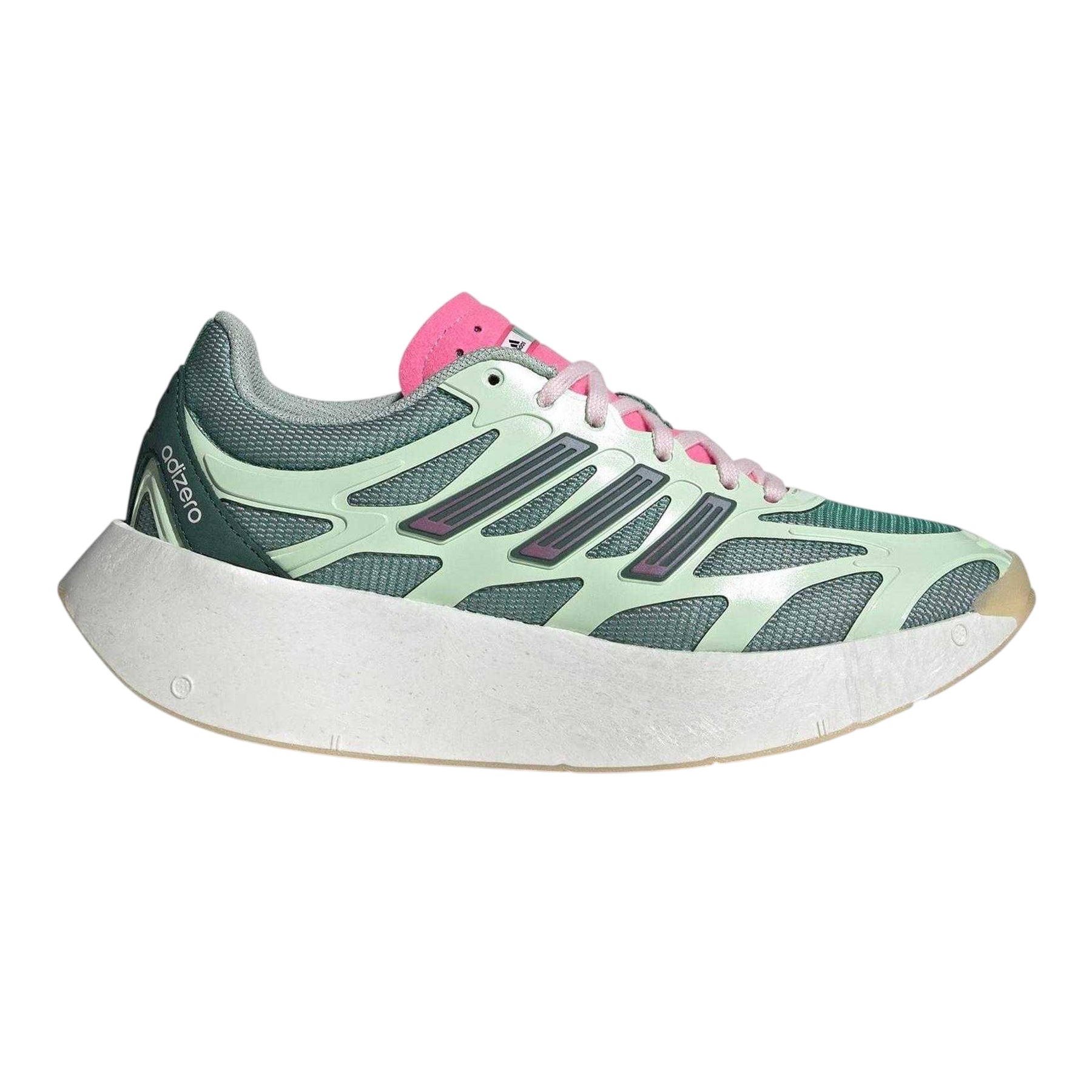 Green-Pink - Front - Adidas Childrens-Kids Adizero Trainers